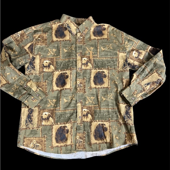 Magellan Sportswear Men’s XL Labrador Lab Dog Ducks Printed Button Down shirt - Picture 1 of 8